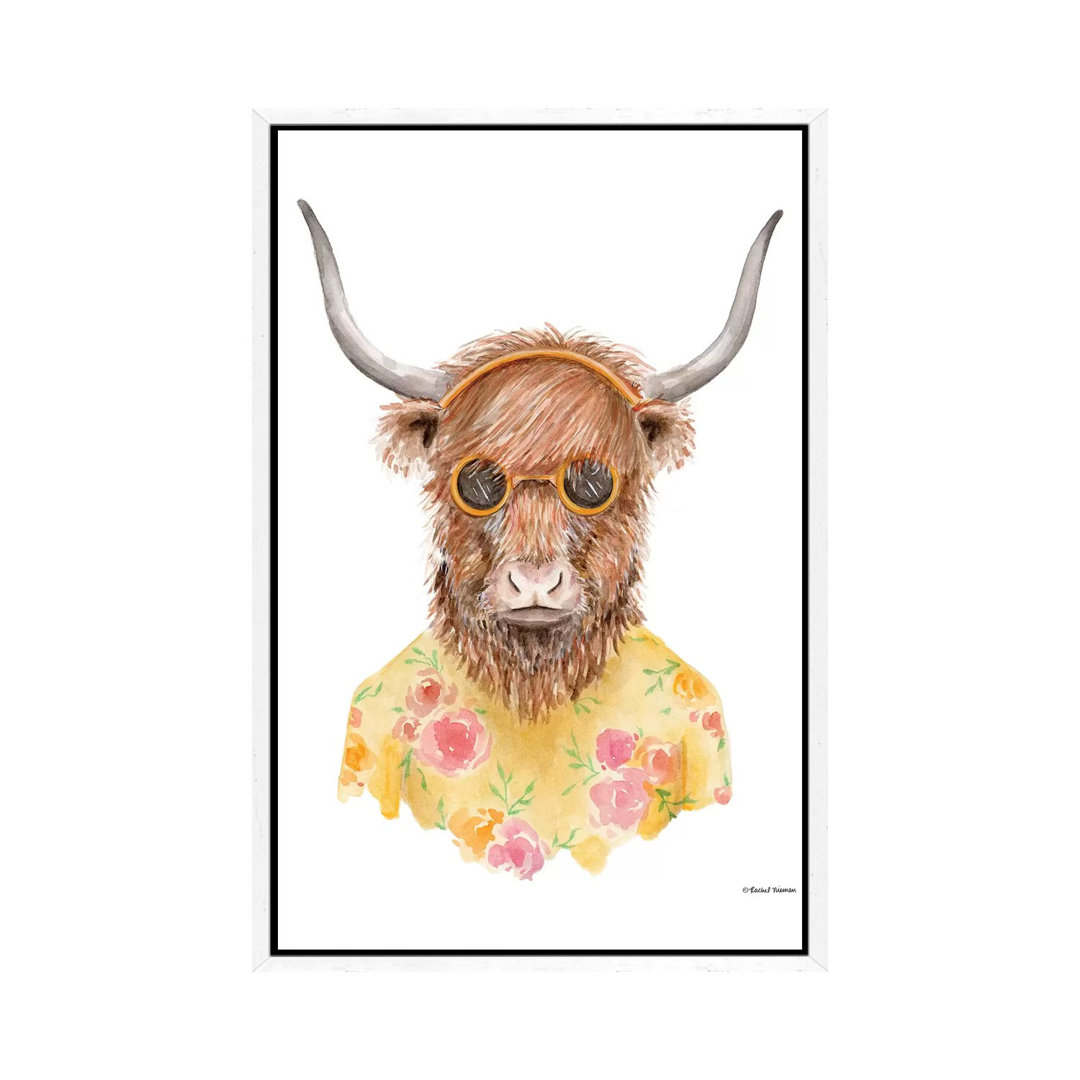 Yak In Yellow von Rachel Nieman - Galerie-verpackte Leinwand Giclée auf Leinwand