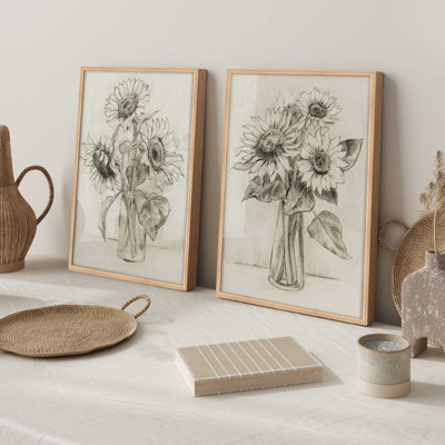 «Happy Sunflower Sketches», ensemble de 2 impressions