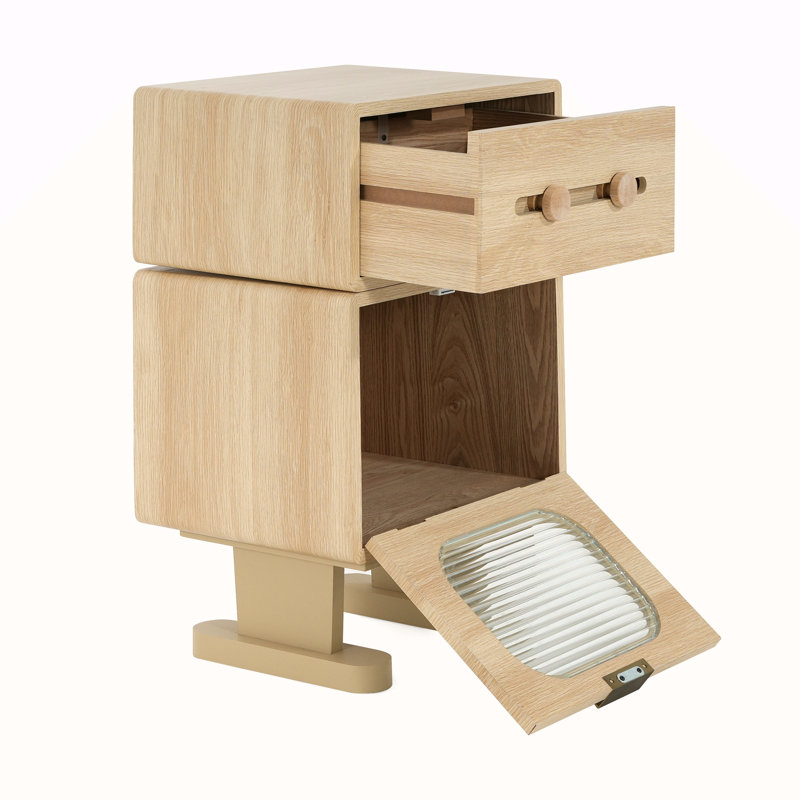 MDF CREATIVE ROTATABLE ROBOT STORAGE SIDE TABLE