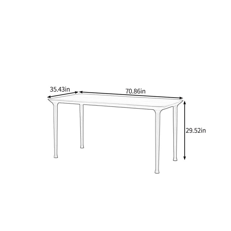 Choix simple et classique de table de salle à manger, H 29,52 po x L 70,86 po x l 35,43 po, Brun