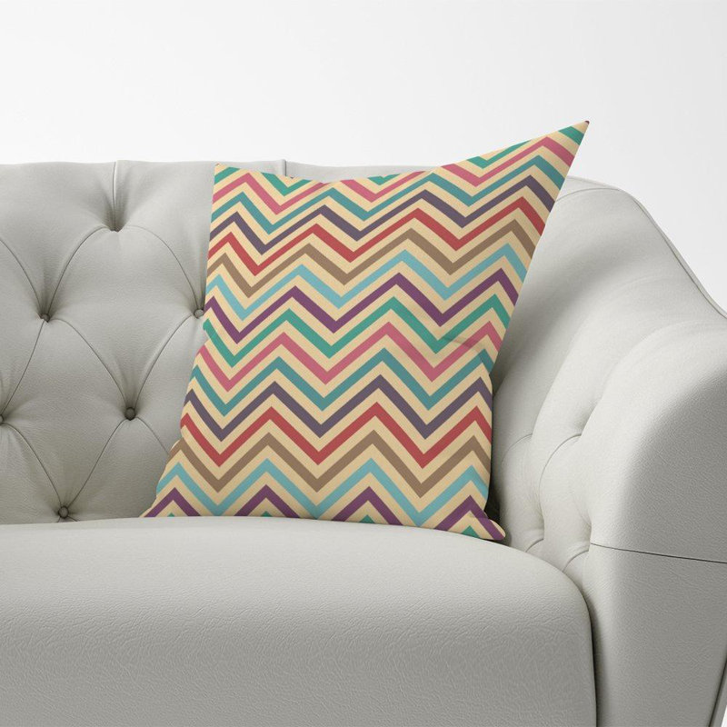 Muscogee Vintage Coloured Chevron Square Throw Cushion