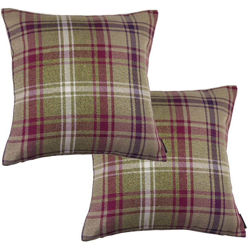 Plaid Outdoor Reversible Pillow Cover