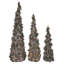 Cone Trees with Greenery Pre-Lit - Set of 3