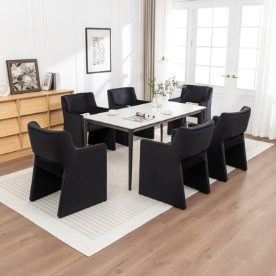 Chaise rembourrée en velours Hambrook