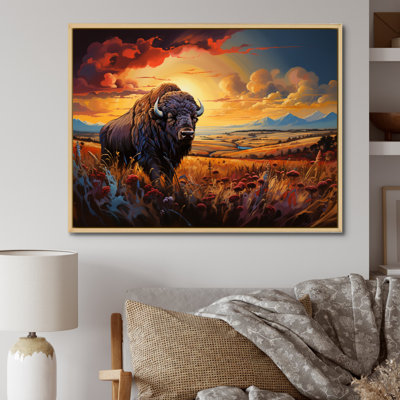 Native American Art Bison Spirit II - Native American Art Wall Art