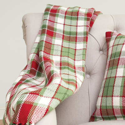 Owen Plaid Throw Blanket with Fringe