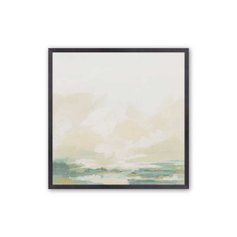 Cloud-Kissed Landscape I Canvas Print in a  Frame, 13.75'' H x 13.75'' W, Weathered Zinc Open Corner Framed