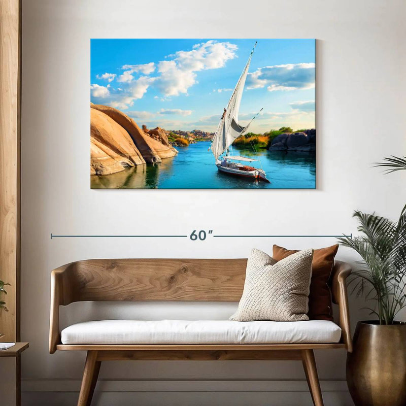 Meil River Nile Boat, H 30 po x l 45 po