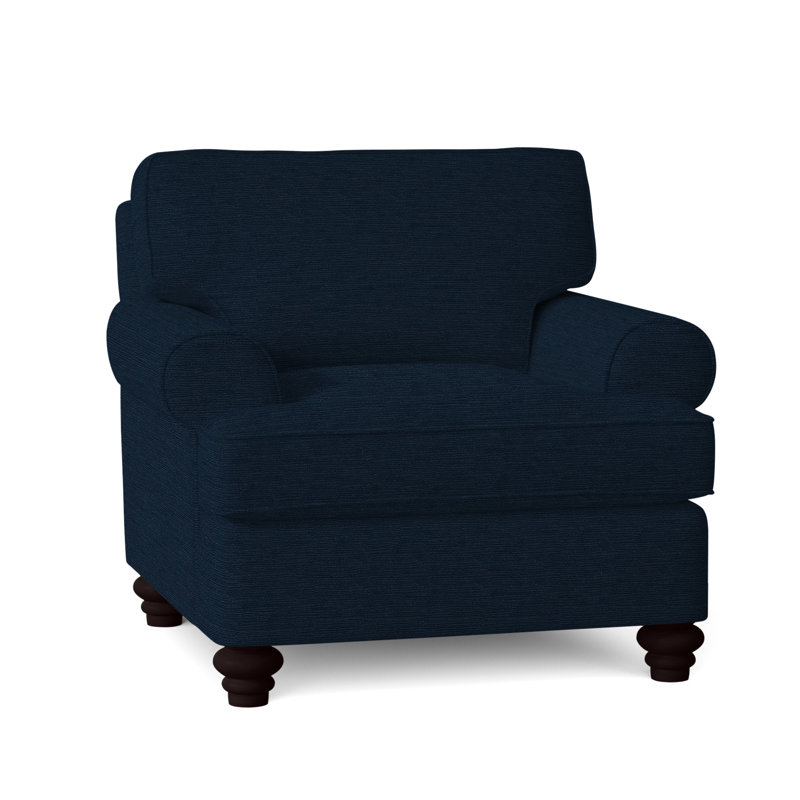 Lowell Upholstered Accent Chair, Havana Finish, Black Buffalo Check; 0120-81