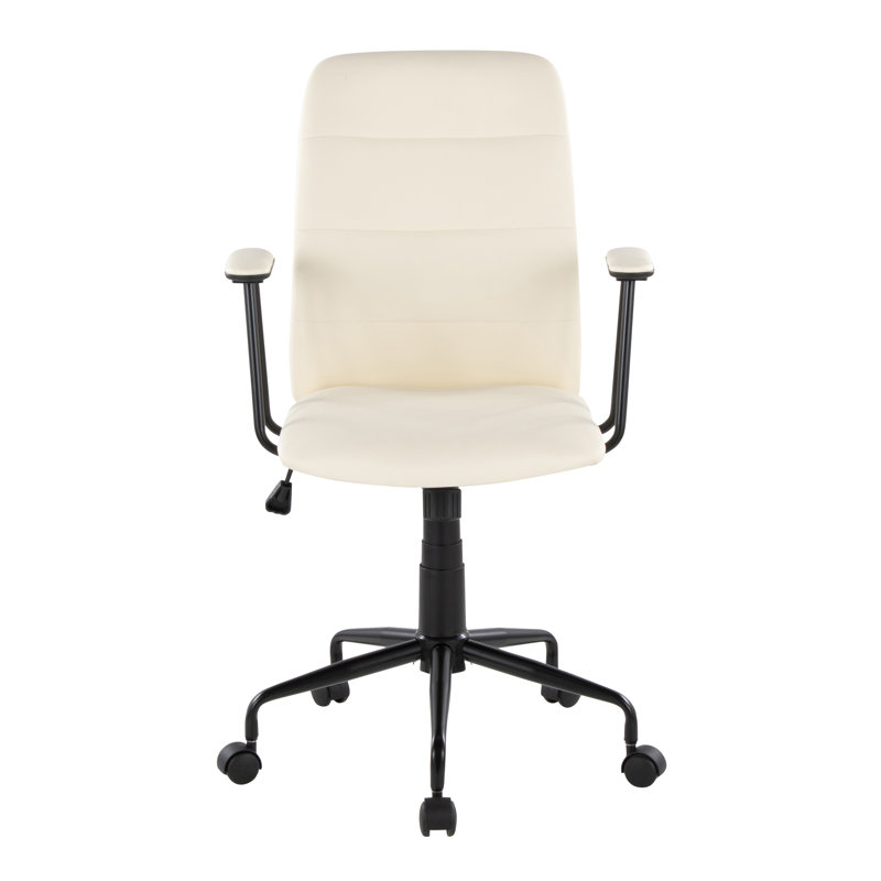 Chaise de bureau en similicuir crème, Cream
