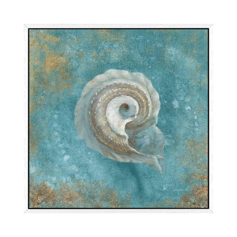 Treasures From The Sea III by Danhui Nai - Print on Canvas, White Framed, 45.72 cm H x 45.72 cm W
