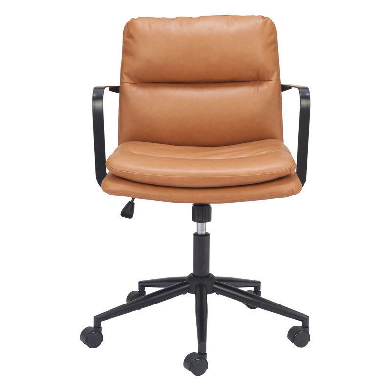 Chaise de bureau moderne et ergonomique, Brun, Noir