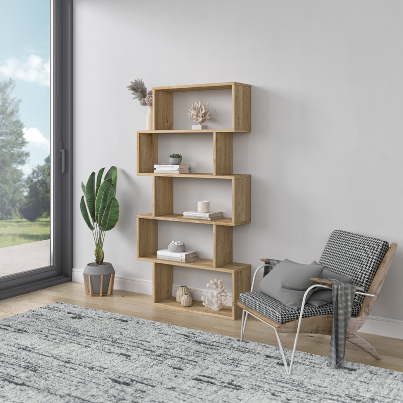 Bibliothèque géométrique H 63,39 "x l 39,37" Musser, Blanc