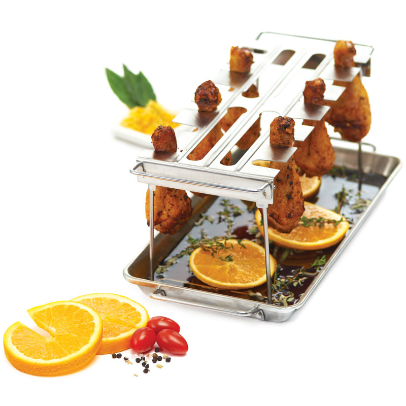 Broil King Stainless Steel Roaster Wing Rack With Pan | Wayfair