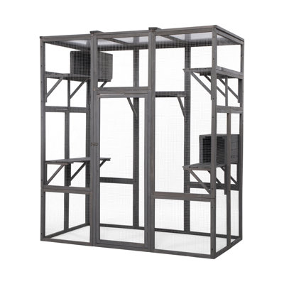 Très grande cage à chat - Gris