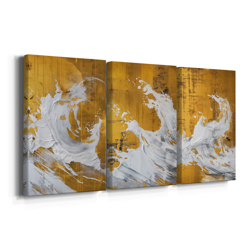 ABSTRACT Series CD XXVII - Toile tendue sur mesure - 3 pièces, H 60 po x l 120 po