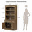 Bibliothèque de 181 cm (H) x 86 cm (L) avec éclairage DEL, armoires et tiroirs de rangement, tablette de présentation traditionnelle