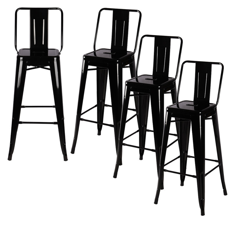 Thornbury Counter Stool with Metal Frame, Black