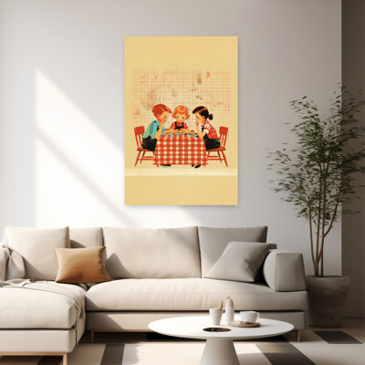 Retro Burger Friends Classic Retro Vintage Wall Art Print by Pictufy Studio IV - Wrapped Canvas Print