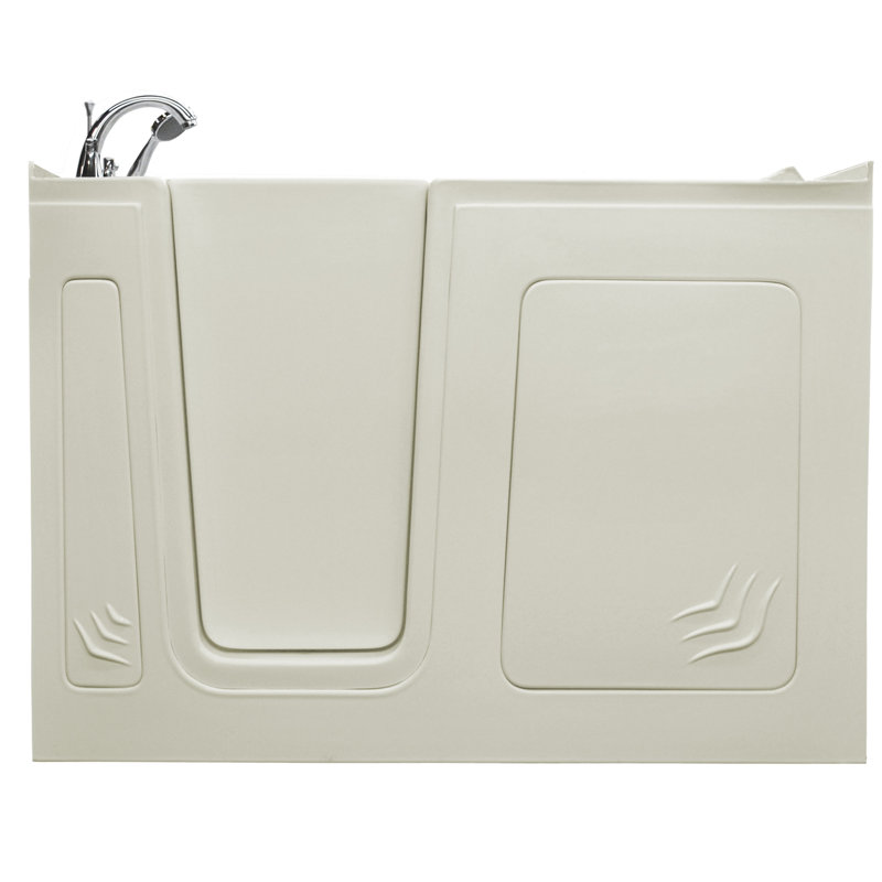 Aspen 60 " L x 32 " W Alcove / Tile in and Mounting / Installation Required Soaking Acrylic Bathtub with Faucet, White, Left