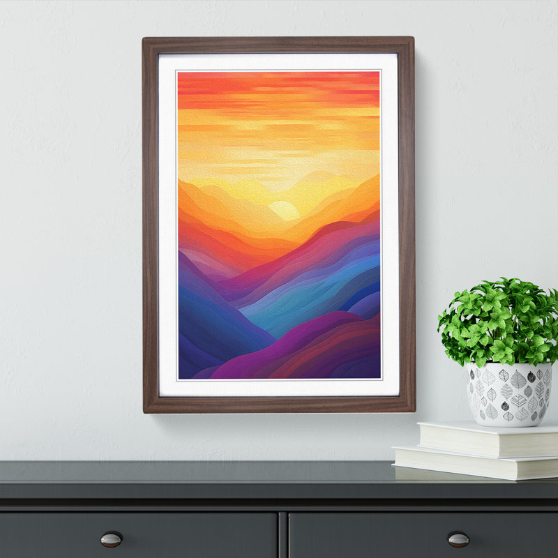 Sunset Colour Field - Framed Print, Walnut, 46cm H x 34cm W x 2cm D