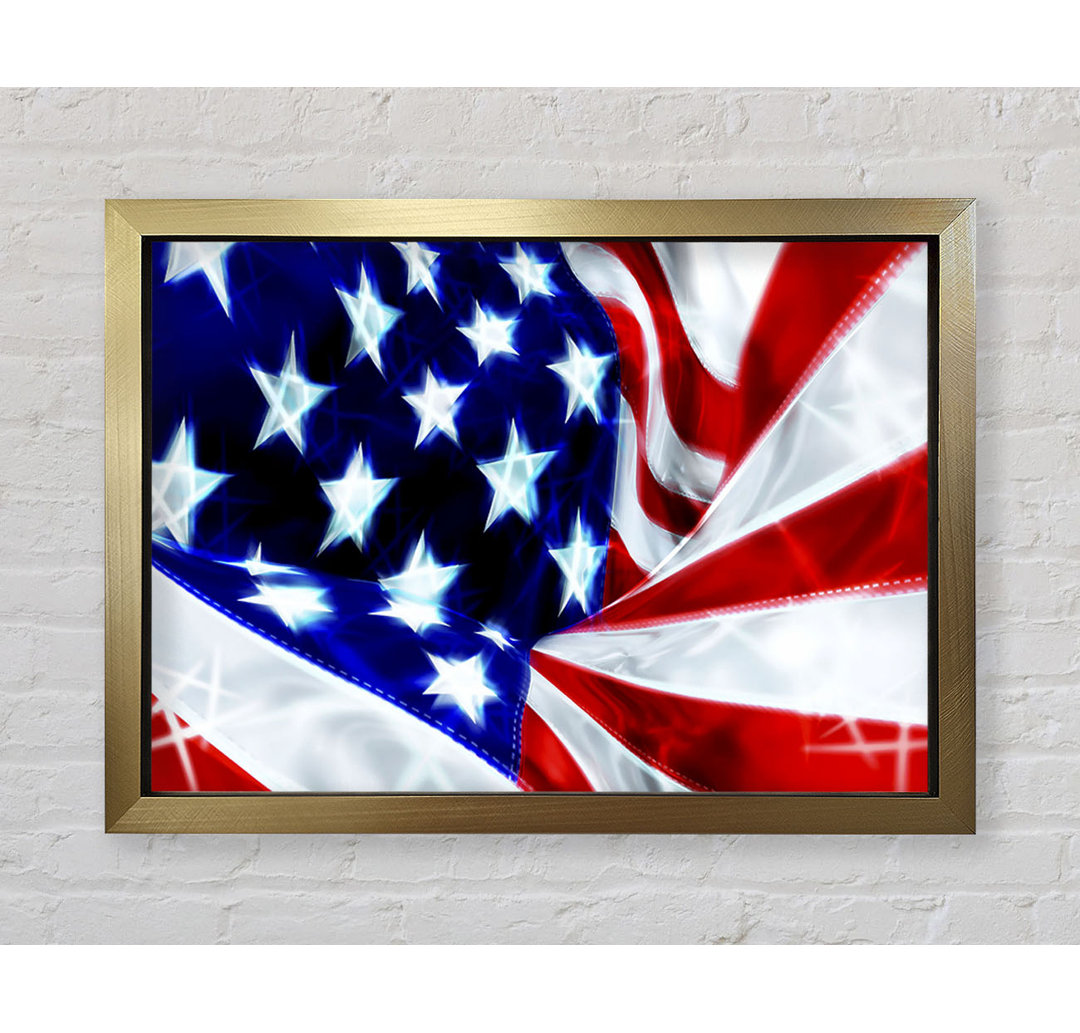 American Stars And Stripes - Einzelner Bilderrahmen Kunstdrucke