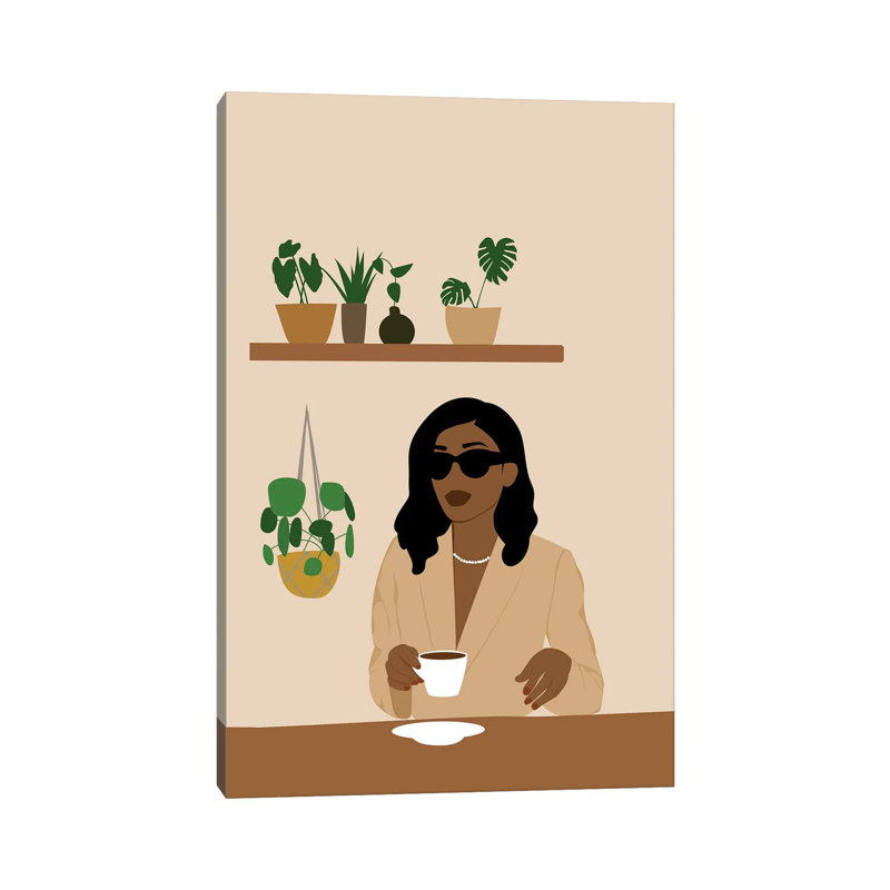 Coffee Lover Art by Tysee Ciage - Gallery-Wrapped Canvas Giclée on Canvas, No Frame, 20.32 cm H x 30.48 cm W