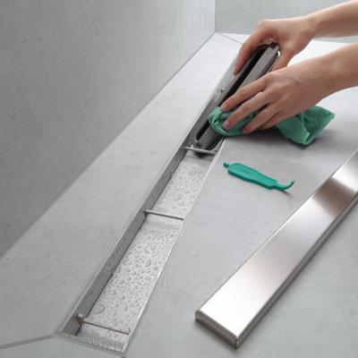 Hansgrohe RainDrain Match Trim Zero/ Tile 31 1/2" with Height Adjustable Frame