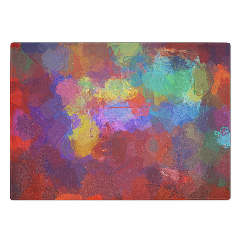 Glass Eternal Thoughts in Abstract Chopping Board, 28.5 cm W x 20 cm L