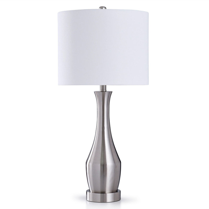 Lampe de table en acier 32 po Olympia, Acier brossé