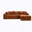 Canapé modulaire de 105 po, canapé modulaire Cloud avec assise profonde, canapé modulaire moderne en L avec méridienne, fauteuils rembourrés pour le salon, sans assemblage, (ORANGE)