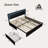 Queen Bed Frame With 4 Storage Drawers, Led Lights And Usb Ports, Upholstered Platform Bed Solid Wooden Slats Support, Black-1676786118-1676786119