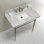 Lavabo de salle de bain console rectangulaire en céramique avec trop-plein Edwardian
