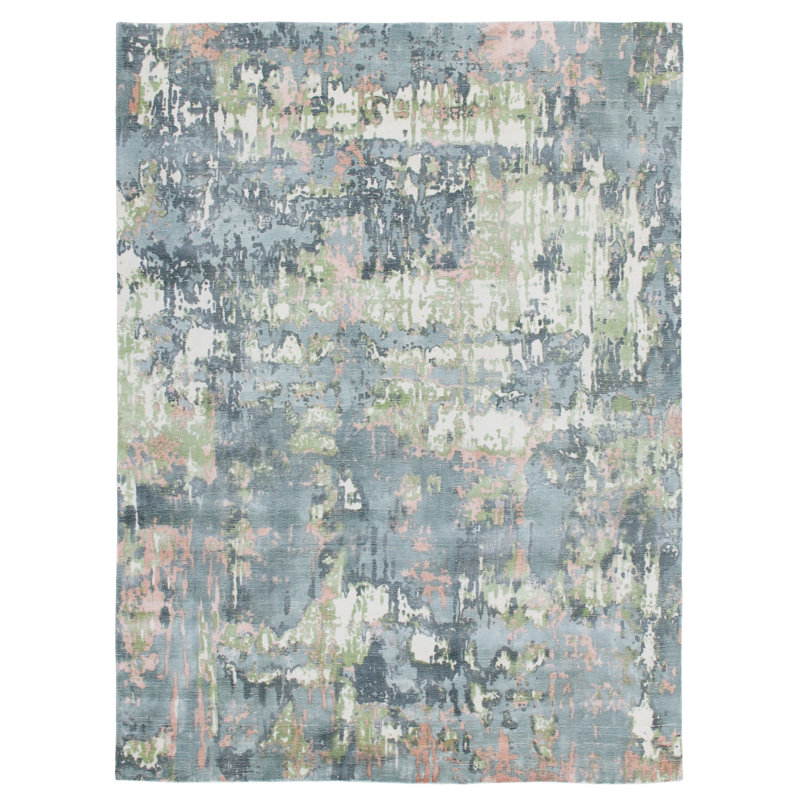 Hand Loomed Abstract Indoor Rug, Rectangle 9' x 12'