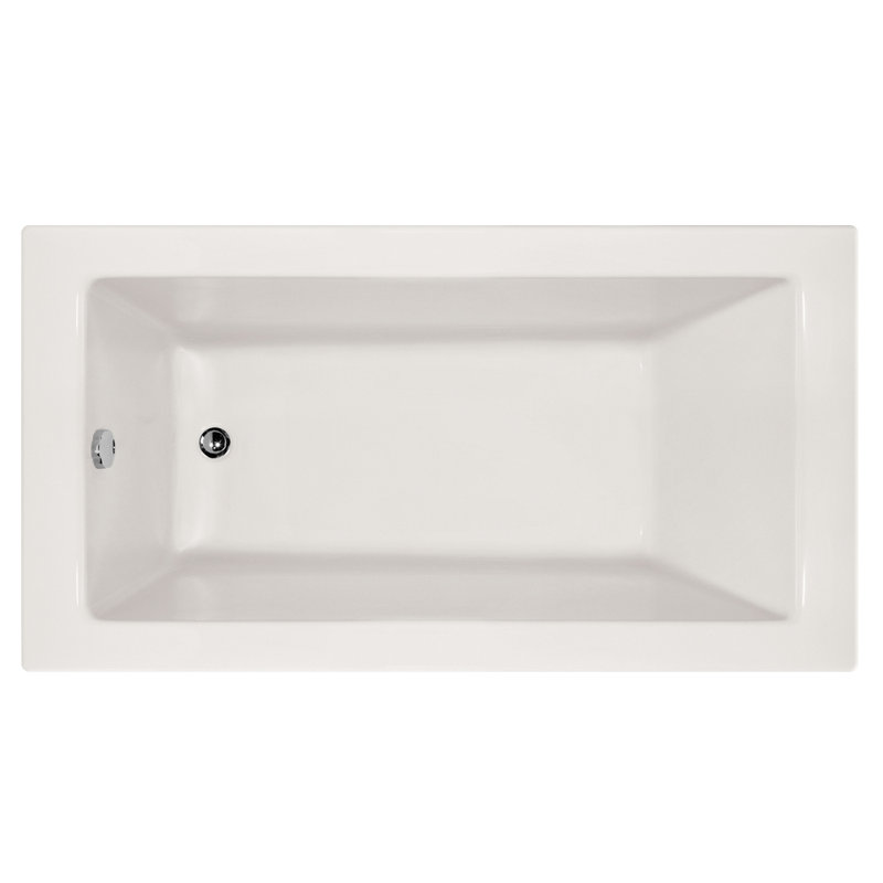 Sydney 72'' L Soaking Bathtub, Biscuit, Left, Satin Chrome