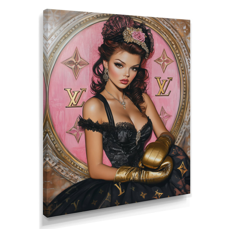 Pin Up With Poutty Lips - Art mural femme cabaret, Toile tendue, H 20 po x l 12 po x P 1 po