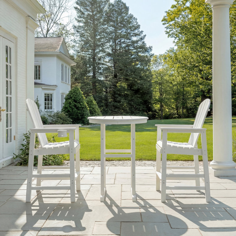 Ensemble de bar rond 3 pièces avec 2 tabourets de bar