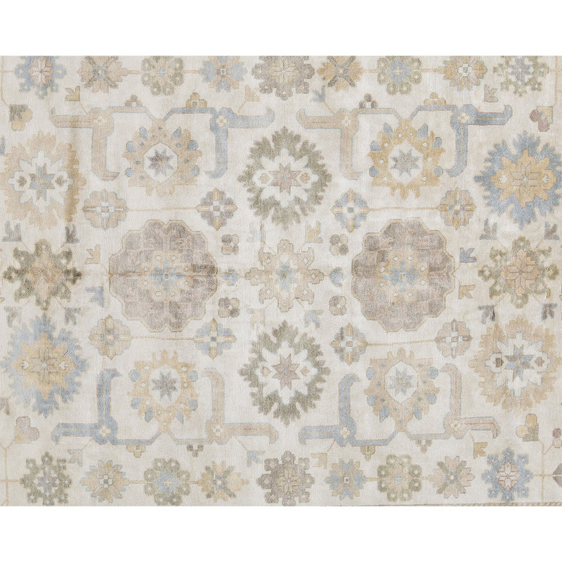 Wool Oriental Area Rug in Beige