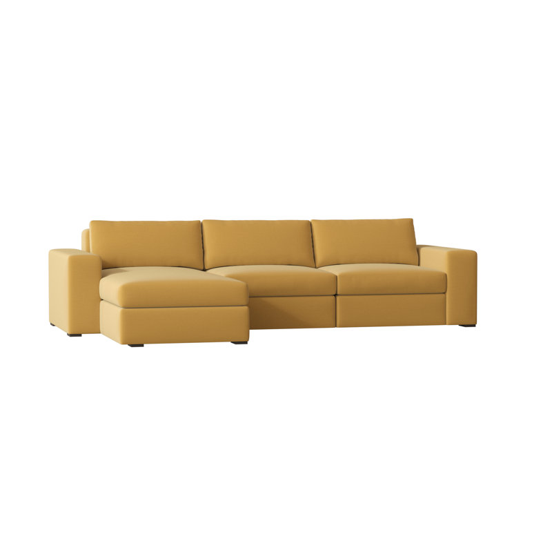 Liam Chaise Sectional, Brown Mahogany, Highlander Goldenrod, Right Hand Facing