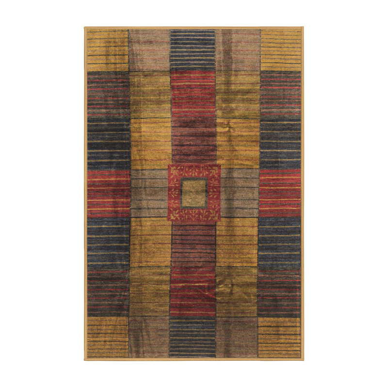 Tapis décoratif multicolore à motif abstrait, Rectangle 7 pi x 9 pi
