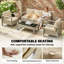 Outsunny 4 Piece Rattan Garden Furniture Set 3-Seater Sofa Armchairs Khaki