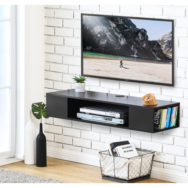 Daylesford Unfinished Floating TV Stand for TVs up to 55", Black/Gray