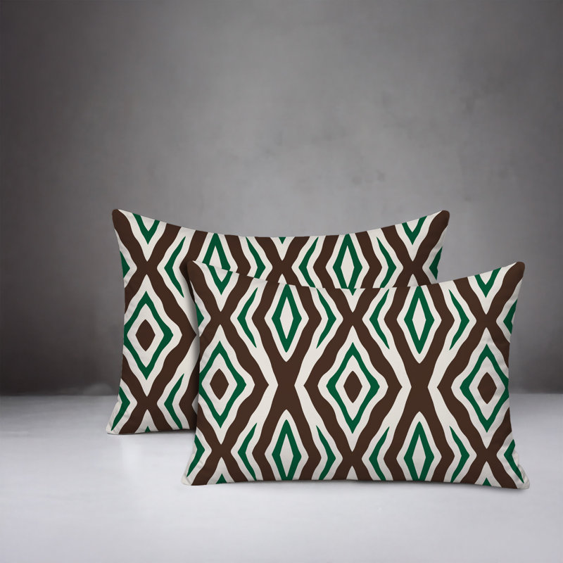 Oreiller réversible intérieur / extérieur Millie, 20x14, Green