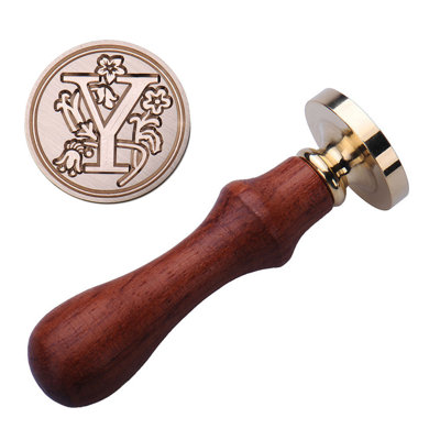 Kbndieu Set Of 26 Fancy Letter 3D Embossed Sealing Kit and Wooden Handle As A Teachers' Day, Mother's Day and Thanksgiving Day