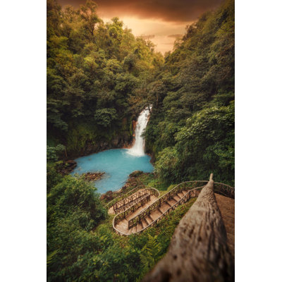 Volcan Tenorio Waterfall, Costa Rica by Lukas Bischoff - Wrapped Canvas Print