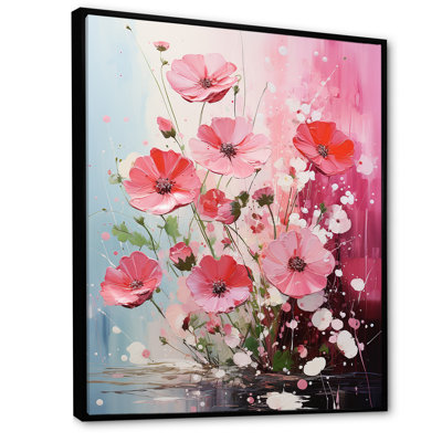 Fuchsia rose et pétales printaniers - Fuschia