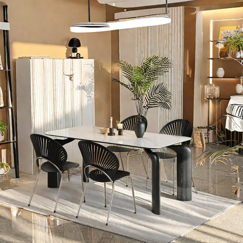 Ensemble de salle à manger rectangulaire Dibru 31,49 po, H 29,52 po x L 62,99 po x l 31,49 po