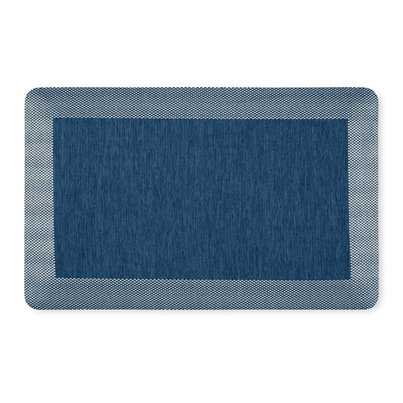 Martha Stewart Mira Modern Heathered Anti-Fatigue Air-Infused Kitchen Mat, Rectangle 1' 63" x 2' 26'', Navy Blue