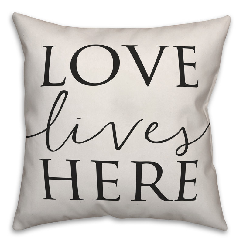  Coussin Love Lives Here, H 18 po x l 18 po