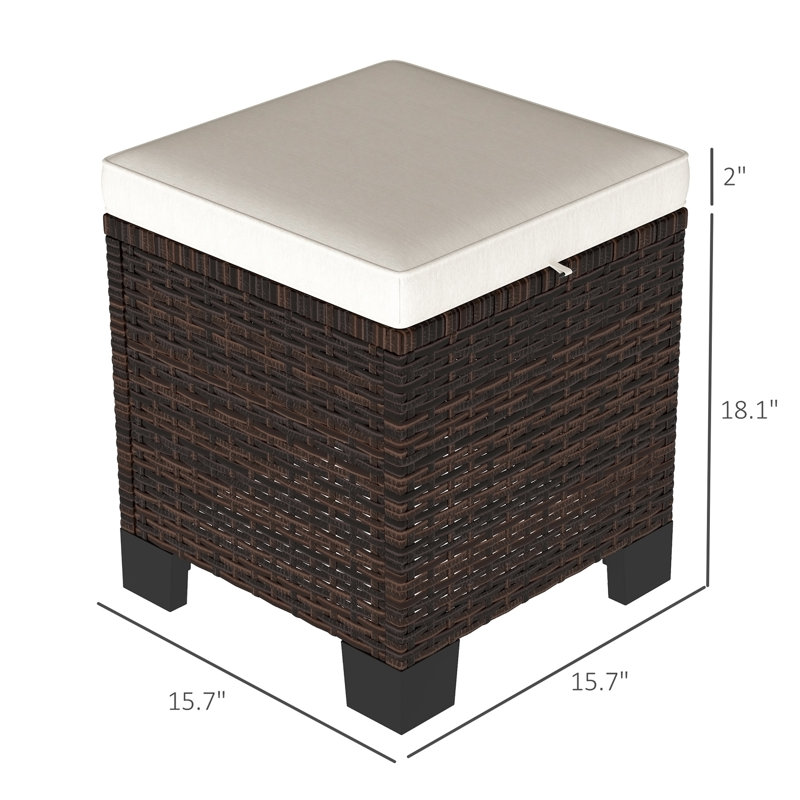 Ensemble de 2 repose-pieds d'extérieur beige, Beige